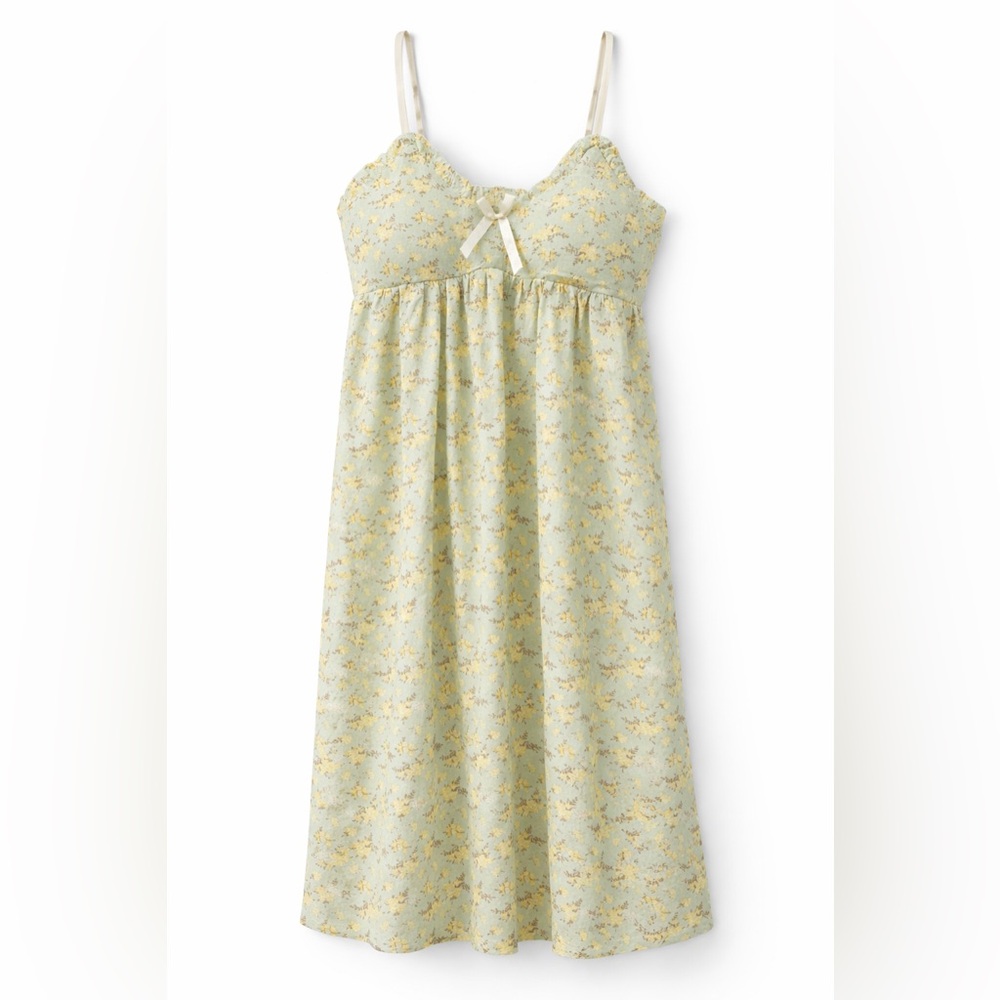 Floral Padded Spaghetti Strap Midi Dress – New Without Tag